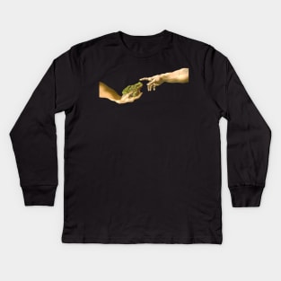 Creation of a Frog, Michelangelo Frog Kids Long Sleeve T-Shirt